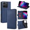 Per TCL 503 4G Custodia per telefono in pelle con fibbia laterale ultrasottile e flip orizzontale (blu)