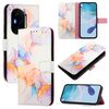 Custodia in pelle flip con motivo marmo per Honor 400 PT003 (marmo bianco)