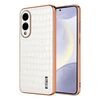Per Samsung Galaxy S25 Edge 5G AZNS Custodia per telefono con struttura elettrolitica e trama a coccodrillo, copertura totale (bianca)