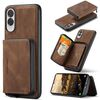 Per Samsung Galaxy S25 Edge 5G JEEHOOD J02 Custodia per telefono in pelle con cerniera magnetica orizzontale (marrone)