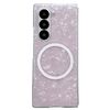 Custodia per telefono MagSafe con texture a conchiglia perlescente per Samsung Galaxy Z Fold5 (rosa)