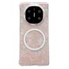 Custodia per telefono Huawei Mate X6 con texture a conchiglia perlescente e MagSafe (rosa verde)