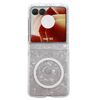 Custodia per telefono cellulare MagSafe con texture a conchiglia perlata per Motorola Razr 50 (bianca)
