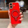 Per iPhone 16 Plus Charm Eye Custodia per telefono con supporto in metallo galvanico (rosso)