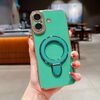 Per iPhone 16 Charm Eye Custodia per telefono con supporto in metallo galvanico (verde)