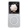 Custodia per telefono MagSafe con texture a conchiglia perlescente per Honor Magic V Flip (beige)