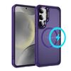 Per Samsung Galaxy S24+ / S25+ 5G Custodia protettiva per obiettivo hardware MagSafe magnetica per PC ibrido in TPU per telefono (viola)