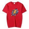 Maglietta a maniche corte con scollo rotondo e stampa con giocatore di basket, stampa su richiesta, taglia: XXXL (rosso)