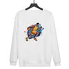 Felpa girocollo casual larga con stampa giocatore di basket, stampa su richiesta, taglia: XXXL (bianco)