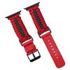 Per Apple Watch 46mm / 49mm / 45mm / 44mm Cinturino per orologio in nylon Paracord con fibbia in pelle doppia (rosso)
