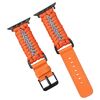 Per Apple Watch 42mm / 41mm / 40mm / 38mm Cinturino per orologio in nylon Paracord con fibbia in pelle doppia (arancione)