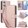 Per Sony Xperia 10 VI Multi-Card Wallet RFID Custodia in pelle per telefono (oro rosa)