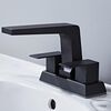 Rubinetto per lavabo da bagno a due fori con maniglia doppia per lavabo sottotop, comandi separati per acqua calda/fredda, specifiche: quadrato nero