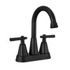 Rubinetto per lavabo da bagno a due fori con maniglia doppia per lavabo sottotop, comandi separati per acqua calda/fredda, specifiche: nero YH067