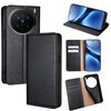 Per vivo X200 Pro 5G Gloss Oil Solid Color Magnetic Leather Phone Case (Nero)