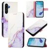 Per Samsung Galaxy M16 5G / F16 5G PT003 Custodia in pelle con motivo in marmo (bianco viola)