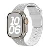 Per Apple Watch 42mm / 41mm / 40mm / 38mm Cinturino in silicone con fibbia inversa a tre colori (grigio bianco)
