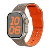 Per Apple Watch 42mm / 41mm / 40mm / 38mm Cinturino in silicone con fibbia inversa a tre colori (grigio arancione)