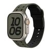 Per Apple Watch 42mm / 41mm / 40mm / 38mm Cinturino in silicone con fibbia inversa a tre colori (verde nero)