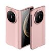 Per Huawei Mate X6 Custodia per telefono con effetto pelle satinato con asse a molla integrato (oro rosa)