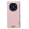 Per Huawei Mate X6 Custodia per telefono con texture Litchi con bordo trasparente Spring Axis (rosa)