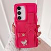 Per Samsung Galaxy A36 5G / A56 Custodia per telefono con cinturino in pelle Love Holder Card Bag (rosso rosa)