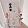 Per Samsung Galaxy A16 4G / 5G Custodia per telefono con cinturino in pelle Love Holder Card Bag (bianco)