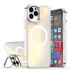 Per iPhone 12/12 Pro Plating Gradient Discolor Custodia per telefono MagSafe con supporto (bianco)