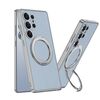 Per Samsung Galaxy S25 Ultra 5G GKK Metal Paint Skin Feel Custodia in pelle con supporto MagSafe per telefono (blu titanio)
