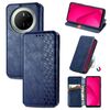 Per Huawei Mate 70 Custodia per telefono in pelle magnetica pressata a griglia cubica (blu)