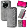 Per Huawei Mate 70 Pro Custodia per telefono in pelle magnetica pressata a griglia cubica (grigio)