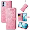 Per OPPO Reno13 Custodia in pelle goffrata con motivo a gatto e cane (rosa)