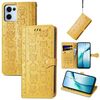Per OPPO Reno13 Custodia in pelle goffrata con motivo a gatto e cane (giallo)