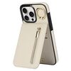 Per iPhone 15 Pro Custodia per telefono con anello retrò e cerniera RFID Card Slot (bianco)