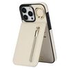 Per iPhone 16 Pro Max Custodia per telefono con anello retrò e cerniera RFID Card Slot (bianco)