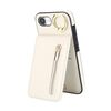 Per iPhone 16e Custodia per telefono con slot per schede RFID e cerniera retrò (bianca)