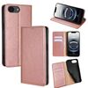 Per iPhone 16e Custodia magnetica in pelle tinta unita lucida Oil (oro rosa)