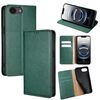 Per iPhone 16e Custodia magnetica in pelle tinta unita lucida Oil (verde)