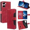 Per Redmi Turbo 4 Custodia in pelle con fibbia magnetica Skin Feel (rosso)