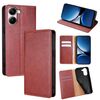 Per Redmi Turbo 4 Gloss Oil Custodia magnetica in pelle tinta unita (marrone)