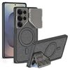 Per Samsung Galaxy S25 Ultra 5G GKK Metal Paint Pelle Nylon Tessuto Supporto Obiettivo MagSafe Custodia per Telefono (Grigio)