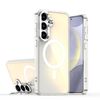 Per Samsung Galaxy S25+ 5G Plating Gradient Discolor MagSafe Custodia per telefono con supporto (bianco)