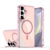 Per Samsung Galaxy S23+ 5G Plating Gradient Discolor MagSafe Custodia per telefono con supporto (rosa)