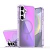 Per Samsung Galaxy S23+ 5G Plating Gradient Discolor MagSafe Custodia per telefono con supporto (viola)