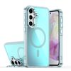 Per Samsung Galaxy S23 FE 5G Plating Gradient Discolor MagSafe Custodia per telefono con supporto (blu)