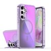 Per Samsung Galaxy S23 FE 5G Plating Gradient Discolor MagSafe Custodia per telefono con supporto (viola)