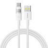 Cavo di ricarica rapida Baseus Display da 100 W USB-A a Type-C, lunghezza: 1 m (bianco)
