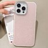 Per iPhone 16 Pro Max Custodia per telefono con copertura totale glitterata con cornice per fotocamera in strass incorporata (rosa)