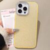 Per iPhone 16 Pro Max Custodia per telefono con copertura totale glitterata con cornice per fotocamera in strass incorporata (giallo)