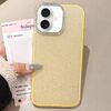 Per iPhone 16 Custodia per telefono con copertura totale glitterata con cornice per fotocamera in strass incorporati (giallo)